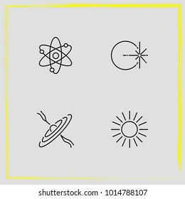 Astronomy line icon set science, astronomy and solar system 