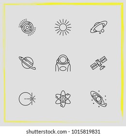 Astronomy line icon set solar system , galaxy system and science
