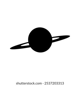 Ícone de linha astronômica Planeta espacial em fundo branco