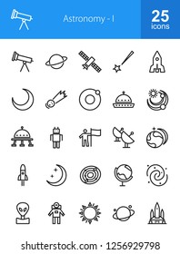 Astronomy Line Icons