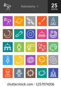Astronomy Line Icons