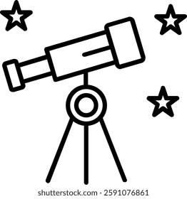 Astronomy Line Vector Icon Design