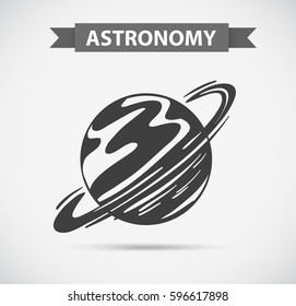 Astronomy logo on grey background illustration