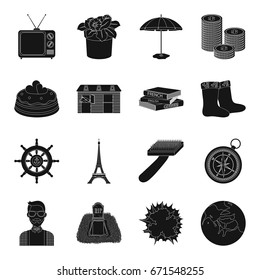 Astronomy, memory, travel and other web icon in black style.adventure, dessert, business, leisure