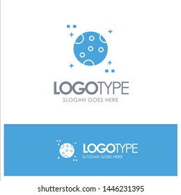 Astronomy, Moon, Space Blue Solid Logo with place for tagline