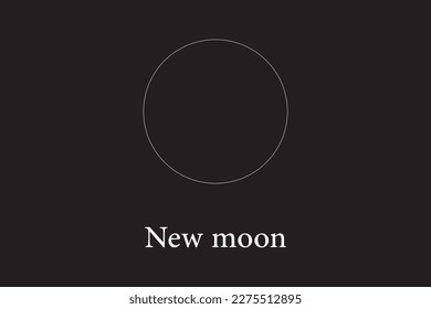 in der Astronomie ist der neue Mond die erste Mondphase, in der Mond und Sonne die Mondscheibe haben, ist für das bloße Auge nicht sichtbar, außer wenn sie während einer Sonnenfinsternis gegen die Sonne versilbert wird 