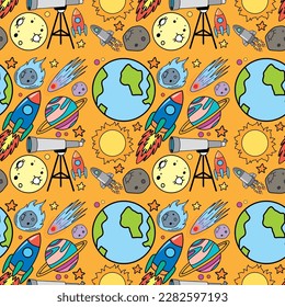 Astronomy Objects and Icons Vector Set illustration