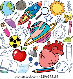 Astronomy Objects and Icons Vector Set illustration