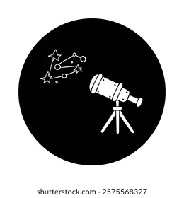 Astronomy Observation Icon: Hand-Drawn Space Exploration.