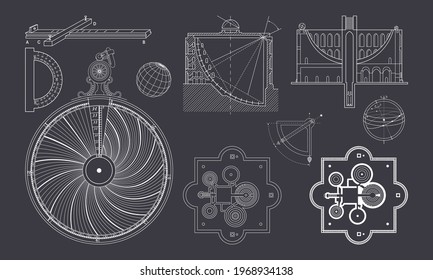 Astronomy Observatory, layout and diagram. Devices and tools.