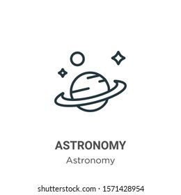 Astronomy outline vector icon. Thin line black astronomy icon, flat vector simple element illustration from editable astronomy concept isolated on white background