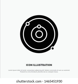 Astronomy, Planet, Education, Learning Solid Black Glyph Icon. Vector Icon Template background