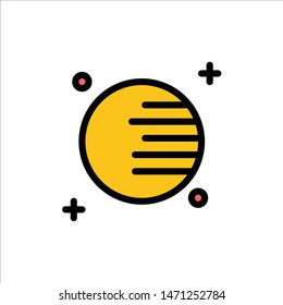 Astronomy, Planet, Space  Flat Color Icon. Vector icon banner Template. Vector Icon Template background