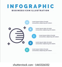 Astronomy, Planet, Space Line icon with 5 steps presentation infographics Background. Vector Icon Template background