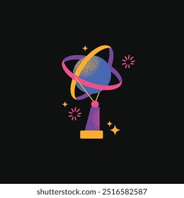 Astronomy Research Equipment set. Space planet, Earth, galaxy, observatories, astronomical telescope, spacecraft, cosmos science, minimal vector illustrations isolated on background