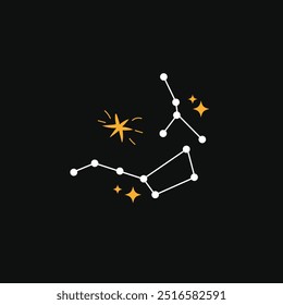 Astronomy Research Equipment set. Space planet, Earth, galaxy, observatories, astronomical telescope, spacecraft, cosmos science, minimal vector illustrations isolated on background