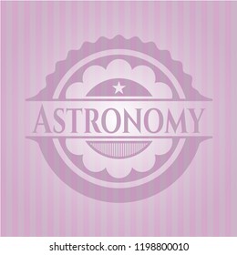 Astronomy retro style pink emblem