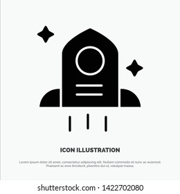 Astronomy, Rocket, Space solid Glyph Icon vector