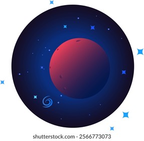 Astronomy round and circle logotype with planet vector illustration design