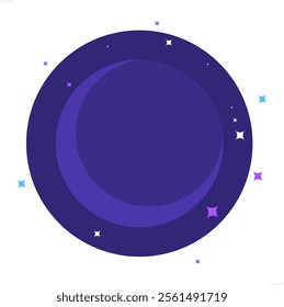 Astronomy round and circle logotype vector illustration design. Moon and stars