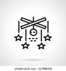 Astronomy science and space research theme. Abstract model of stars galaxy.Line vector icon.