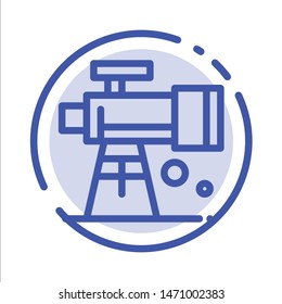 Astronomy, Scope, Space, Telescope Blue Dotted Line Line Icon. Vector Icon Template background