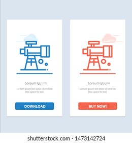 Astronomy, Scope, Space, Telescope  Blue and Red Download and Buy Now web Widget Card Template