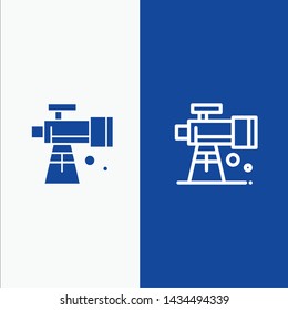 Astronomy, Scope, Space, Telescope Line and Glyph Solid icon Blue banner Line and Glyph Solid icon Blue banner