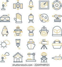 conjunto de astronomía, paquete vectorial espacial, iconos espaciales, conjunto de vectores de tecnología, conjunto de iconos astronómicos, paquete de iconos espaciales, paquete astronómico, paquete de espacio, conjunto de iconos planos

