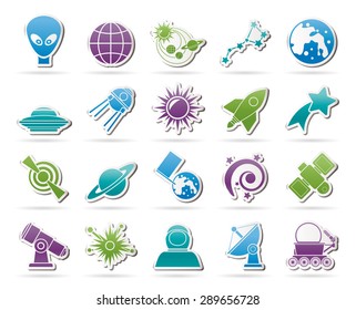 astronomy and space icons  - vector icon set