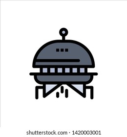 Astronomy, Space, Ufo  Flat Color Icon. Vector icon banner Template