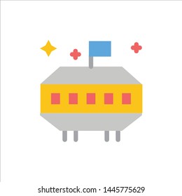 Astronomy, Space, Ufo  Flat Color Icon. Vector icon banner Template