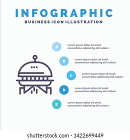 Astronomy, Space, Ufo Line icon with 5 steps presentation infographics Background