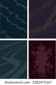 Astronomy Space Vintage Colors Backgrounds Set