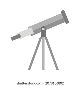 astronomy telescope flat clipart vector illustration