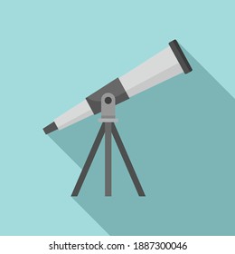 Astronomy telescope icon. Flat illustration of astronomy telescope vector icon for web design