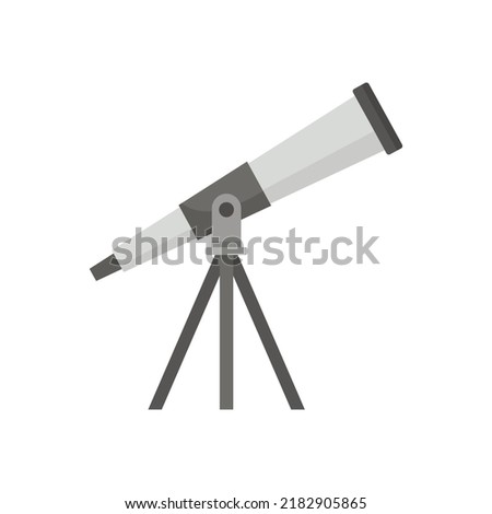 Astronomy telescope icon. Flat illustration of astronomy telescope vector icon isolated on white background