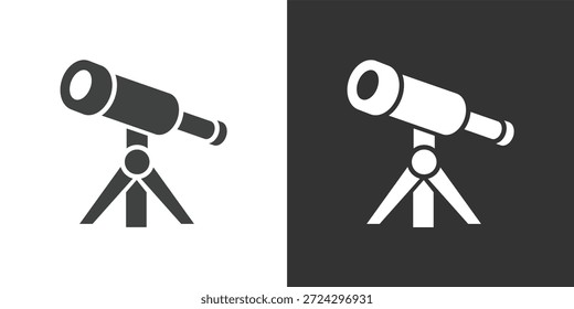 Astronomie Teleskop Symbol. Symbol für durchgezogene Glyphenserie