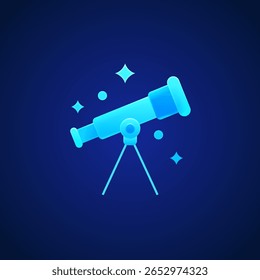 Astronomy Telescope Icon Symbolizing space exploration, scientific discovery, and educational pursuits in astronomy. Perfect for educational platforms, science resources, and astronomy content