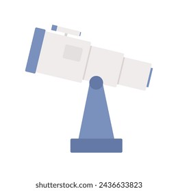 In: Astronomy Telescope Research. Sonnensystem Erforschung, Weltraum Entdecken Cartoon Vektor-Illustration