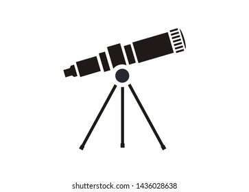 astronomy telescope simple icon in black and white