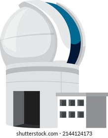 Astronomy theme with planetarium building illustration