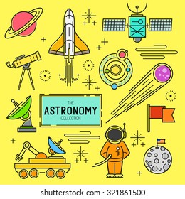 Astronomy Vector Icon Set. 