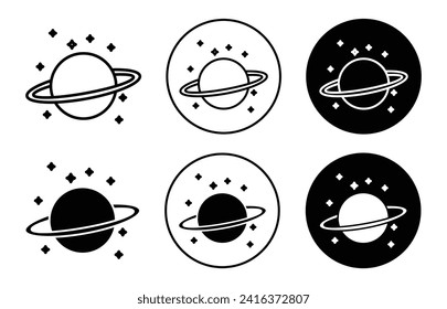 Astronomie Vektorsymbol-Set-Sammlung. Astronomie-Outline-Flachsymbol