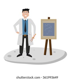 Astronomy vector icon set. A collection of space themed symbols including , astronomer, t and solar system on the easel. Vector eps10 illustration.