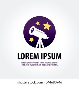 astronomy vector logo design template. telescope or horoscope icon