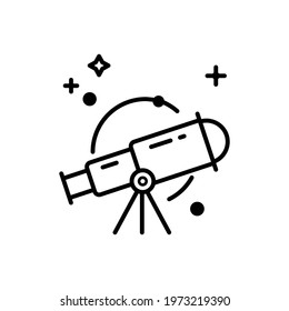 Astronomy vector outline icon. space symbol eps 10 file