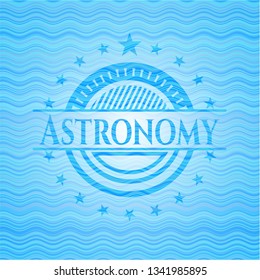 Astronomy water concept emblem background.