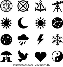 astronomy weather and lifestyle celestial objects tools and symbols s