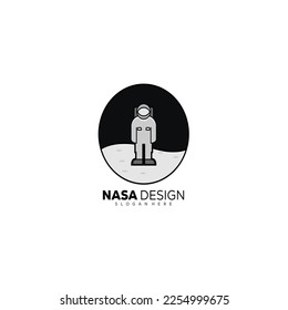 astronot logo round design icon template 